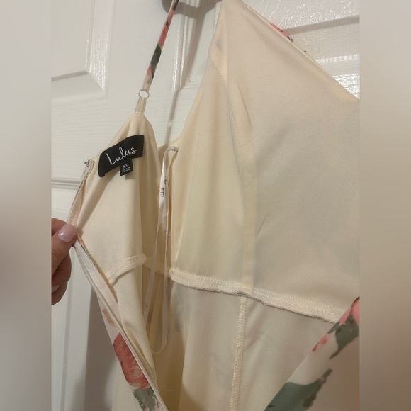 Lulus Cream Floral Print Maxi Dress Size XS Extra Small - Picture 7 of 7